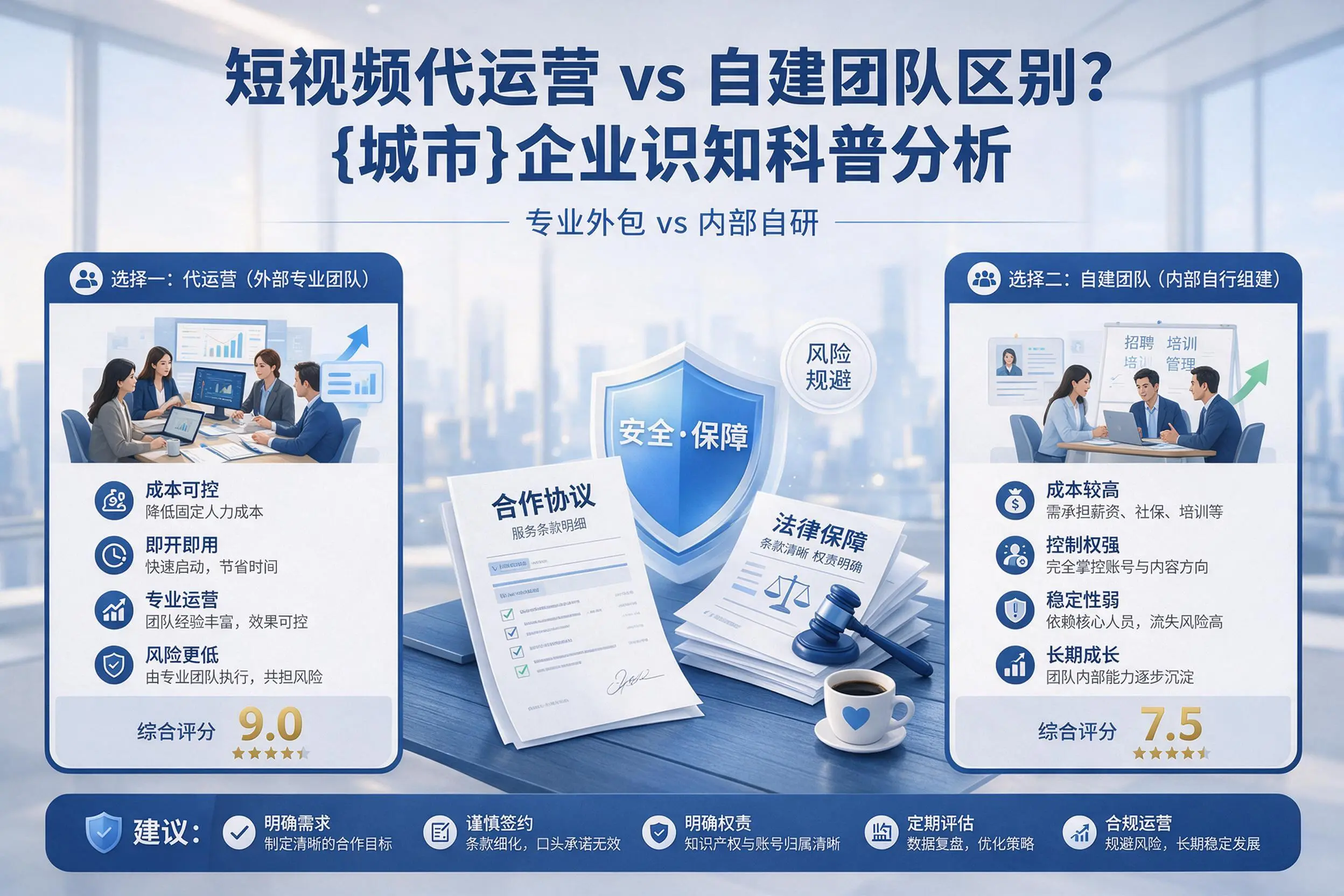 短视频代运营与自建团队区别？宜宾企业认知科普分析
