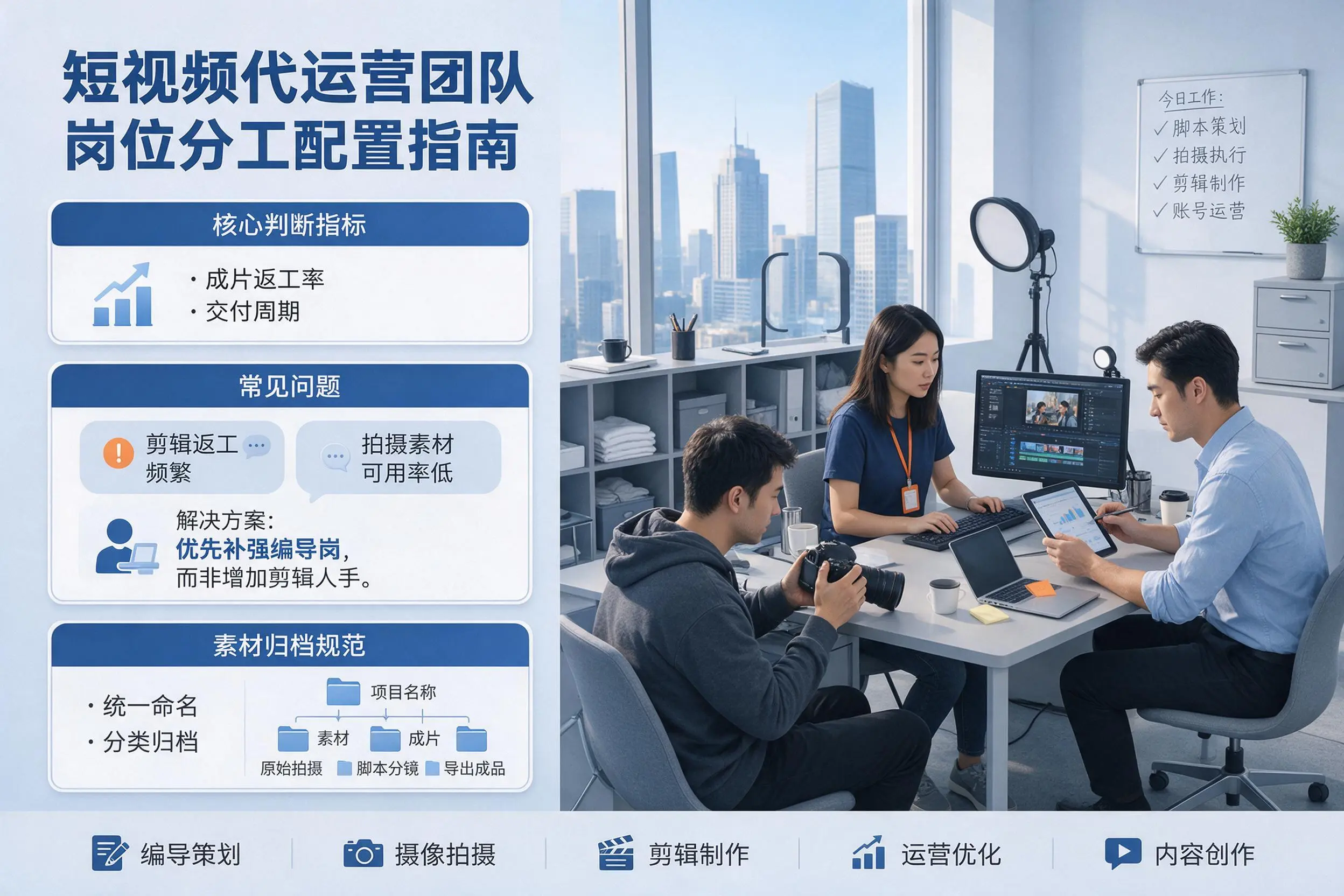 短视频代运营团队如何配置?宜宾企业岗位分工科普说明