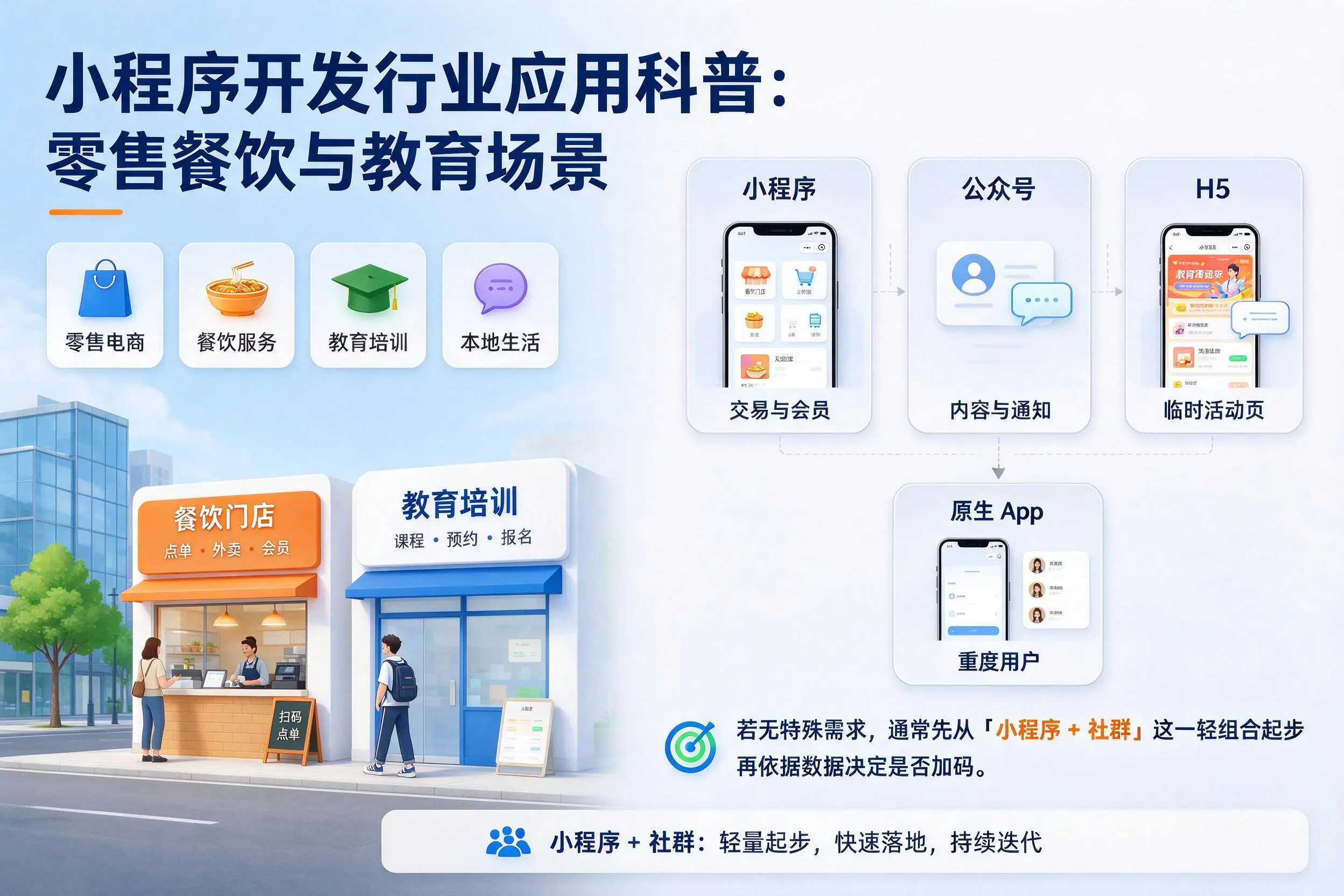 宜宾小程序开发行业应用科普:零售餐饮与教育场景